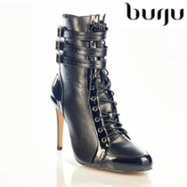 burju-Boyz Boot black high-heeled jazz short boots heels high heels Latin dance shoes
