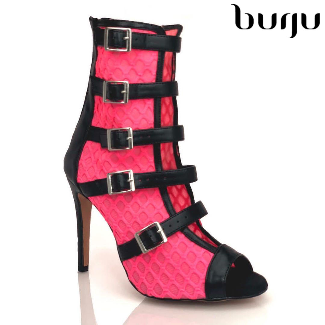 burju-Rieley red dance boots jazz queen Aliya Janell with the same heels Latin heels