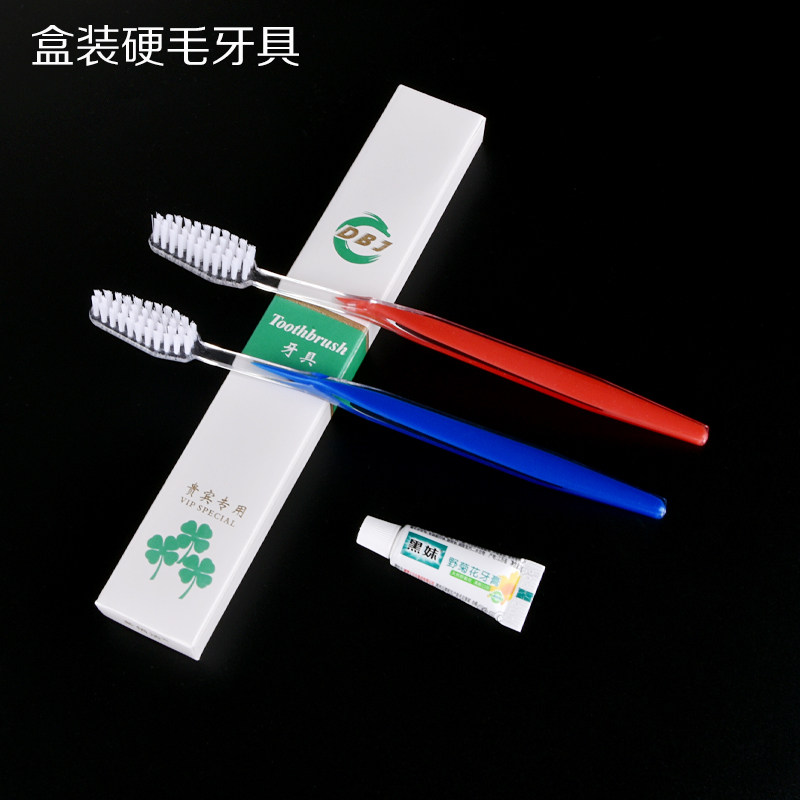 Guesthouse Hotel Minjuku Special disposable teeth Black girl Two faces Needle Toothpaste Toothbrush Case with soft and hard Maute