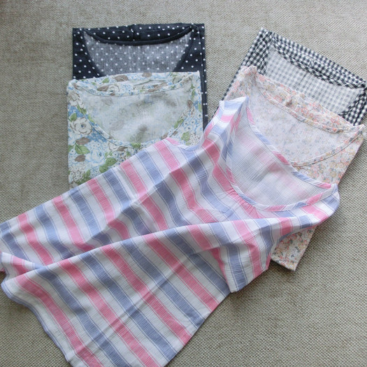 Foreign Trade Lady Summer Yangliu Yarn Home Clothes Pure Cotton Vest Thin with sleeveless pyjamas cool and fast fabric 