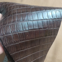 Crocodile Tail Bamboo Knots Water Dyeing Deep Brown Special Handmade DIY Watch Strap Phone Shell Key Bag Buttoned Corner Leather