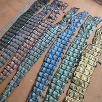 Water dyed black brown Nile crocodile large bone leather DIY bracelet keychain dog chain belt decorated crocodile bone