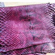 Imported Italian burgundy big snake leather handmade DIY long clip short clip mobile phone case key bag snake skin