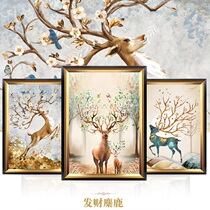 Light luxury entrance decoration painting European living room background wall hanging painting American corridor corridor mural home wall painting Vertical deer