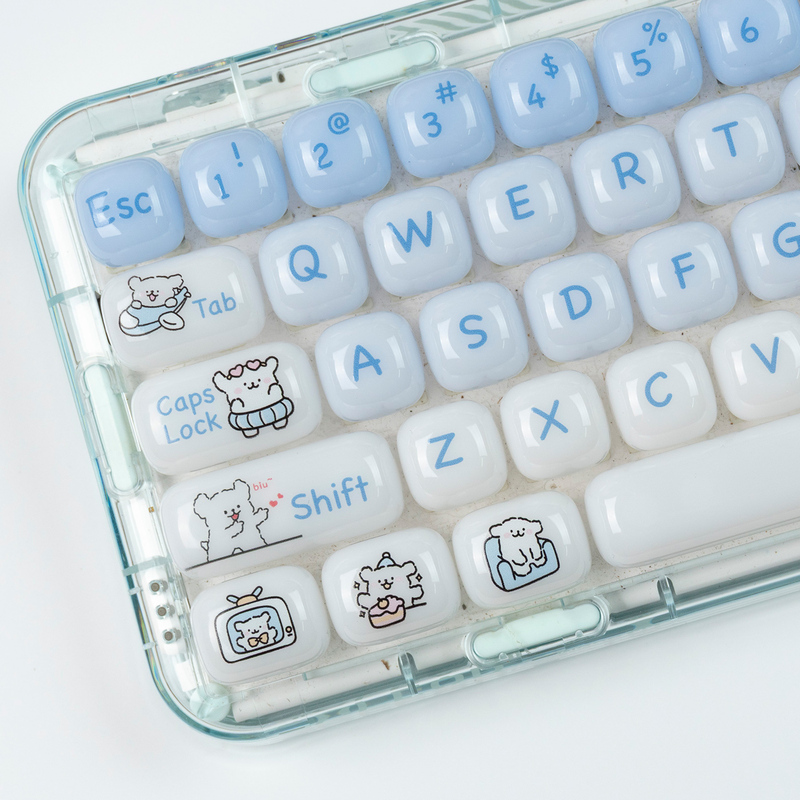 Gmk Line Art Puppy Keycaps, Mog Pool Puppy Jelly Compatible with Maihong, Wooting, Forerunner, Wolf Spider