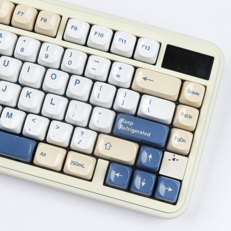 Gmk Soy Milk Ceramic Feel Keycaps Moa Profile Pbt Magnetic Switch Compatible with Mac for Forerunner X87 F99 F75 99