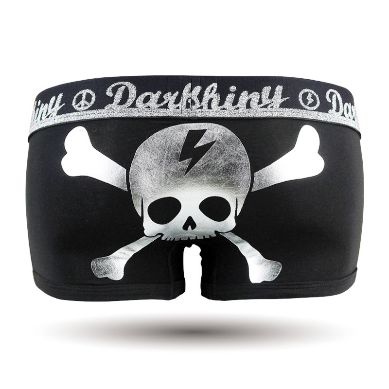 Darkshiny High-Tone Luxury Cotton Fashionable Bronzing Skull Badge Metal Wire Women's Boxer Briefs Darkshiny High-Tone Luxury Cotton Fashionable Bronzing Skull Badge Metal Wire Women's Boxer Briefs