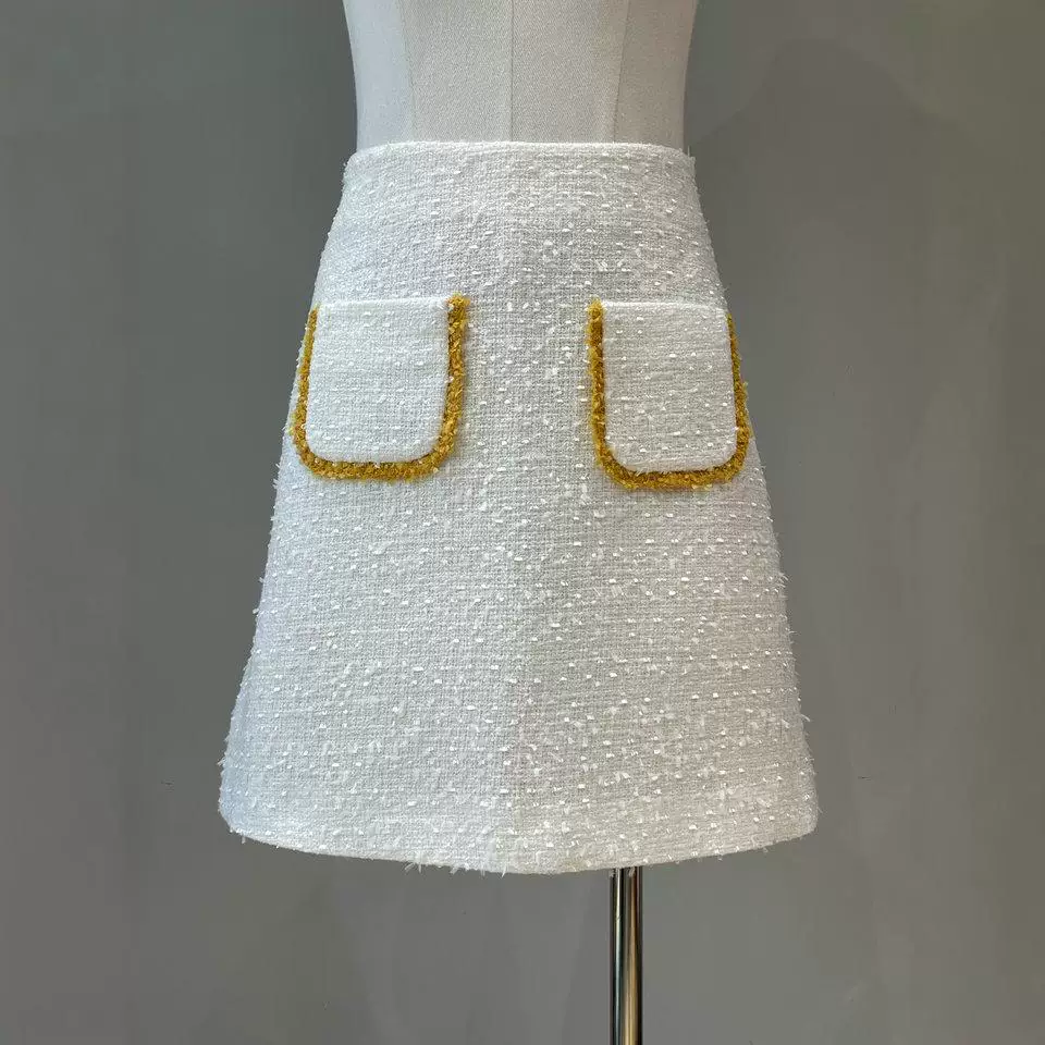 Шерстяной короткий костюм, 2024 год, французский стиль, стиль Chanel