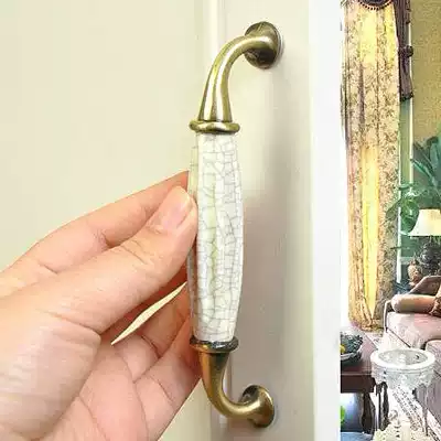 Guaranteed ceramic crack European door handle Classical pastoral integral cabinet wardrobe door handle kitchen door handle 614