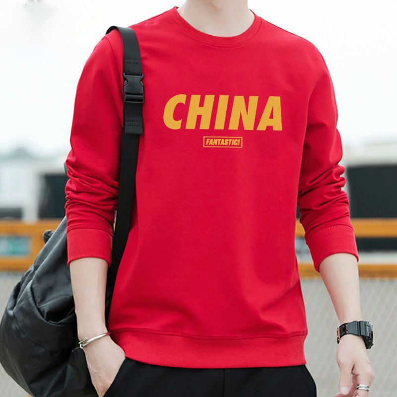 Long-Sleeve T-Shirt for Men, Spring and Autumn Pullover Crew Neck Base Shirt, Trendy Loose Sweatshirt, Trendy Brand Autumn Clothing