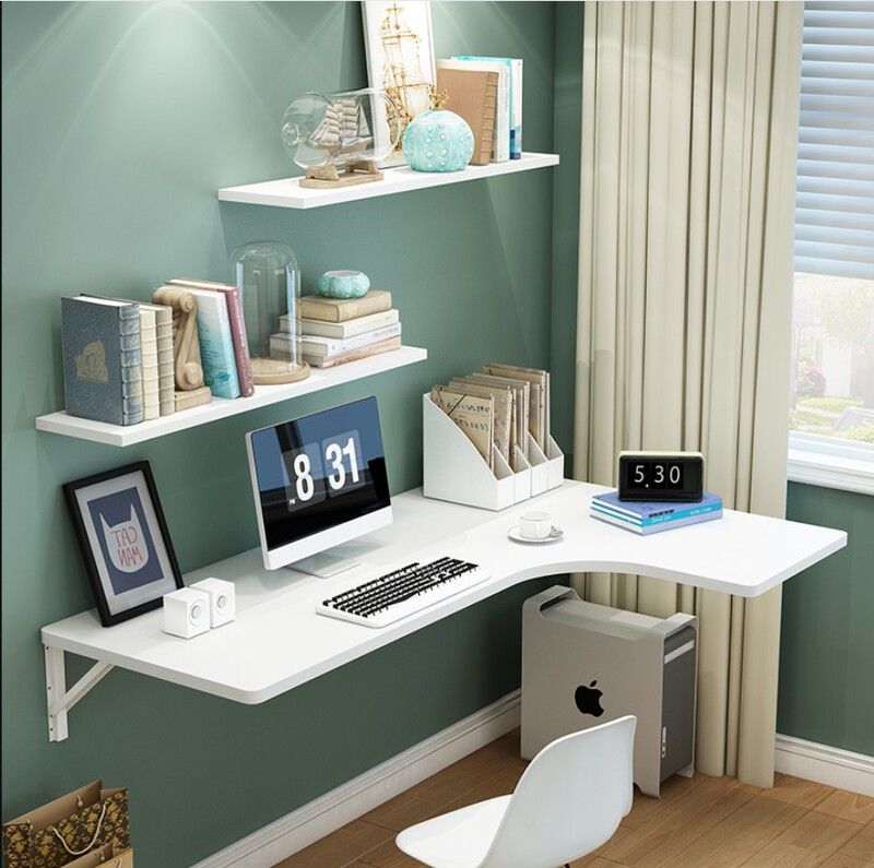 Wall-Mounted Folding Table, Home Computer Desk, Desk with Wall Table, Small Apartment Corner Dining Table, Wall-Mounted Study Table, Foldable