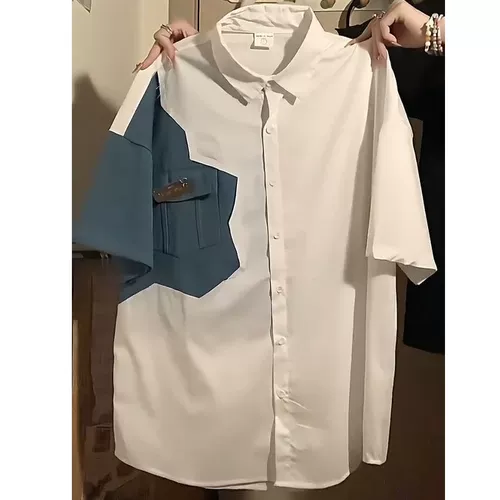 Летняя одежда, комплект, рубашка, джинсовая юбка, шорты, подходит для подростков, 3 предмета