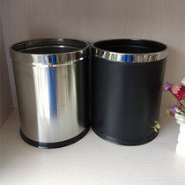 Hotel room trash can without lid toilet trash can round kitchen stainless steel living room bedroom storage barrel household