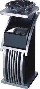 Stainless Steel Hotel Trash Can Creative Foyer Ash Bucket Lift Lip Vertical Ash Bins S Shaped New Concept 