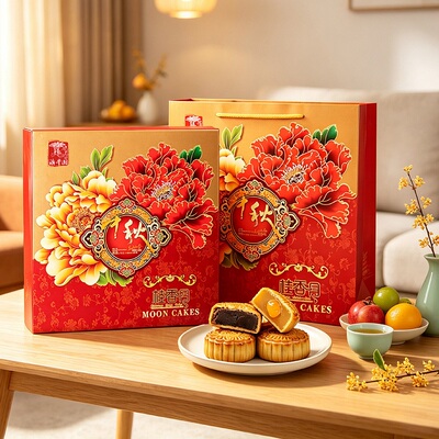 蛋黄莲蓉玫瑰豆沙月饼港式月饼