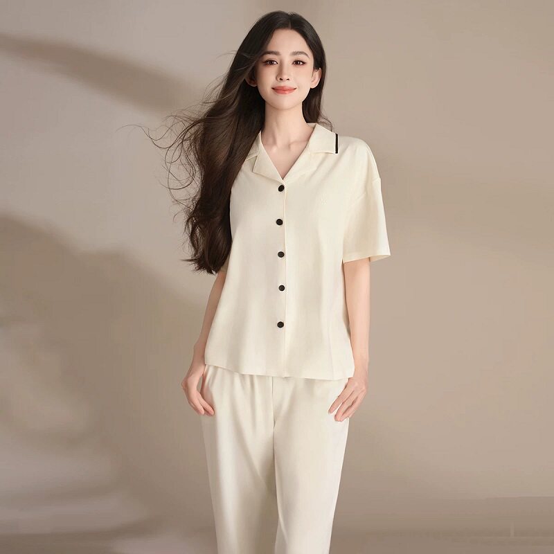 都市丽人娜扎同款明星家居服短袖睡衣女夏季轻薄柔软亲肤透气套装