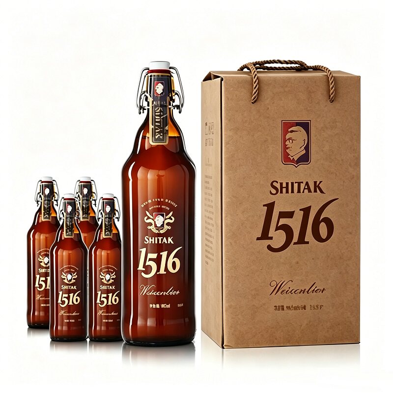 施泰克德式啤酒中秋礼盒装985ml*4瓶白啤11.5度节日送礼高端啤酒
