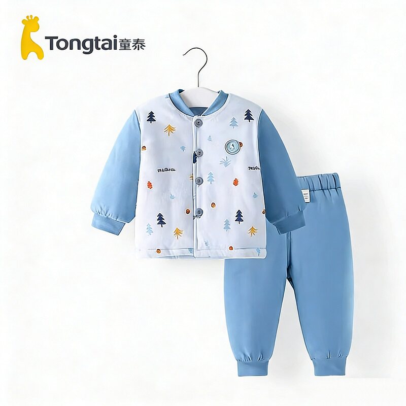 童泰婴儿棉衣套装宝宝棉服冬季夹棉加厚秋冬装儿童男童女棉袄外套