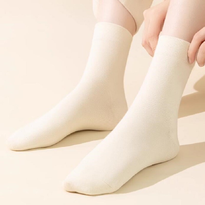 【棉元色】纯棉女袜秋冬款全棉中筒女袜柔软10a抗菌月子袜2025新