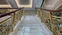 Villa copper art stair handrail home indoor duplex railing hand guard aluminum alloy carved copper stair aluminum copper guardrail