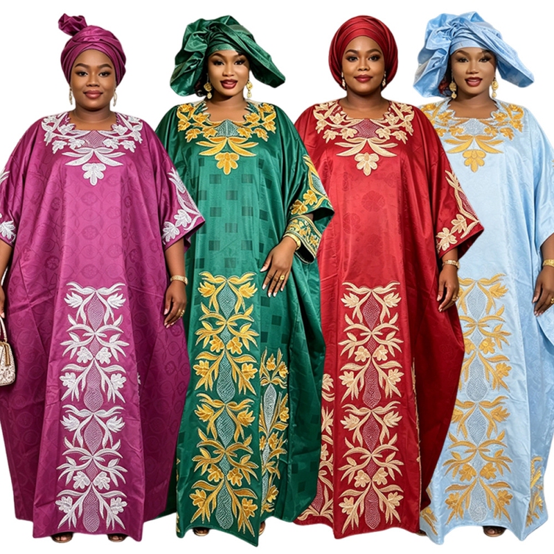 African Plus-Size Women's Jacquard Long Dress Southeast Asian, European and American Embroidered Rhinestone Dress Women Clothes African Plus-Size Women's Jacquard Long Dress Southeast Asian, European and American Embroidered Rhinestone Dress Women Clothes