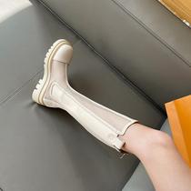 Hollowed-out Spring Money Long Boots Woman 2021 Summer New 100 Hitch High Cylinder Slim Net Red Slim Mesh Boots Mesh Yarn Cool Boots