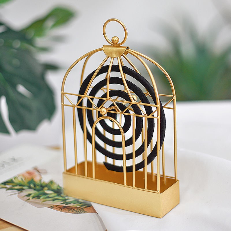 Type of hanging mosquito incense box Stainless Steel Bird Cage Pick Up Grey tray bracket Sub-basin Anti-burn creativity with lid Put Mosquito Repellent Incense