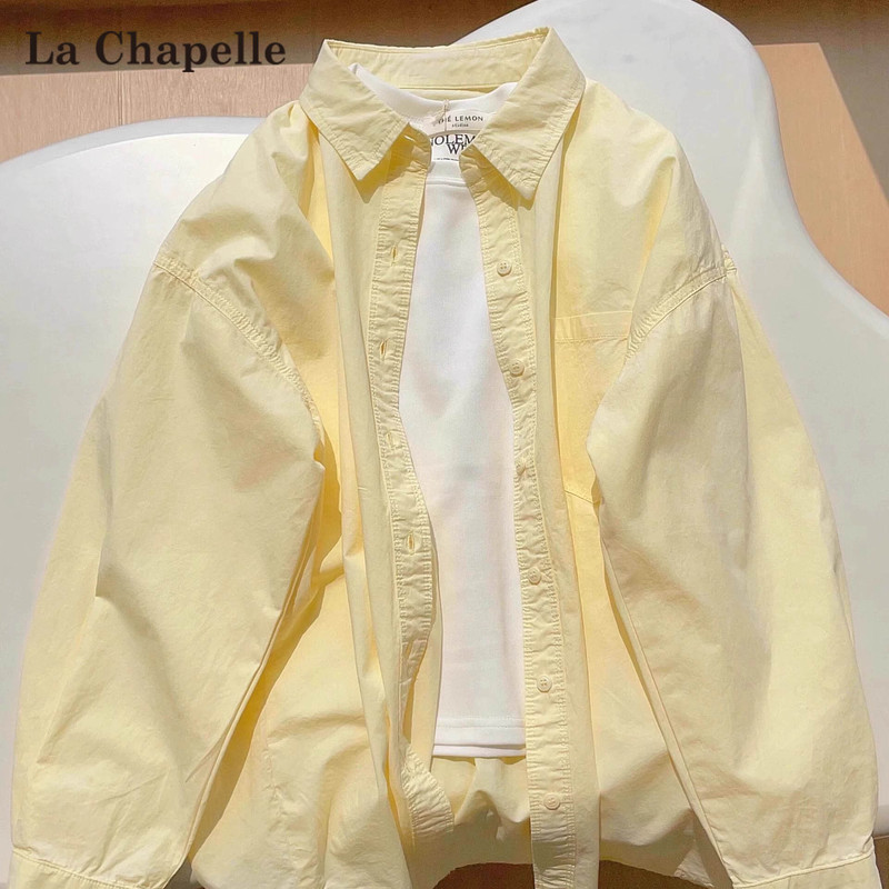 La Chapelle Cream-Colored Long-Sleeved Shirt for Women, Spring/Summer 2026 New French Style Autumn Shirt, Layering Jacket Top La Chapelle Cream-Colored Long-Sleeved Shirt for Women, Spring/Summer 2026 New French Style Autumn Shirt, Layering Jacket Top