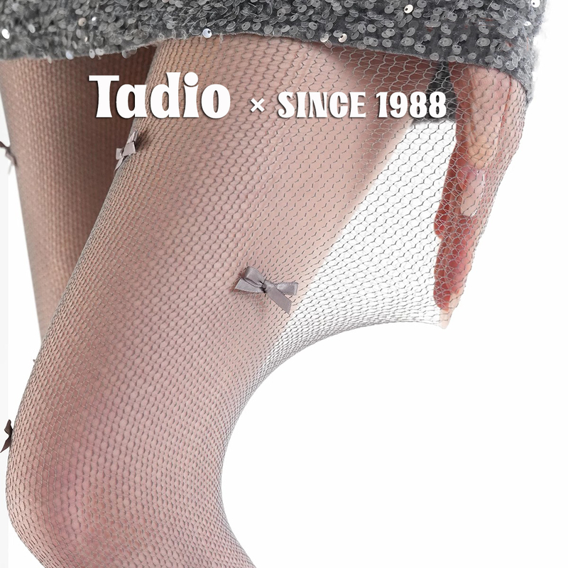 Japanese Noih Summer Ultra-Thin High-Elasticity Gray Bow Stockings Anti-Snag Mesh Breathable Pantyhose Black
