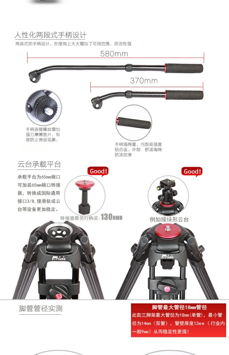 Séc JY0508A nước ngoài chuyên nghiệp camera chân máy Sony Canon Nikon SLR camera chân đầu thủy lực giảm xóc cưới phim vi Nhiếp ảnh Panasonic DV gói phim - Phụ kiện máy ảnh DSLR / đơn chân máy ảnh canon