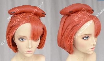 taobao agent Wen Haoye Okuka Red Leaf Orange Orange Ellipulous Bag Style COSPLAY wig