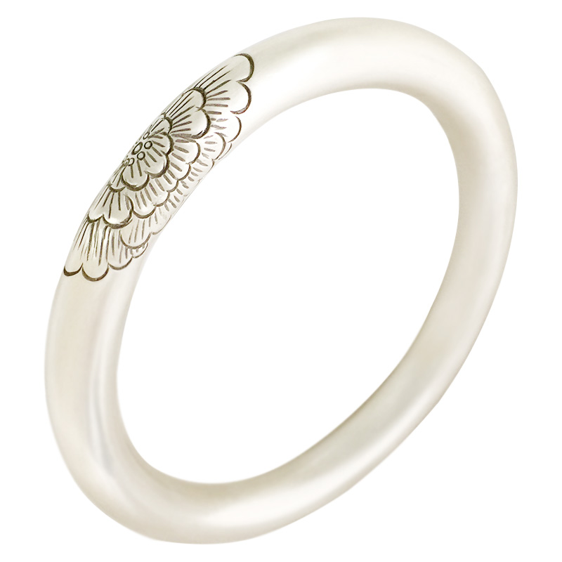 Original design Peony heavy industry foot silver solid hand carved 999 sterling silver bracelet Female silver jewelry niche ins