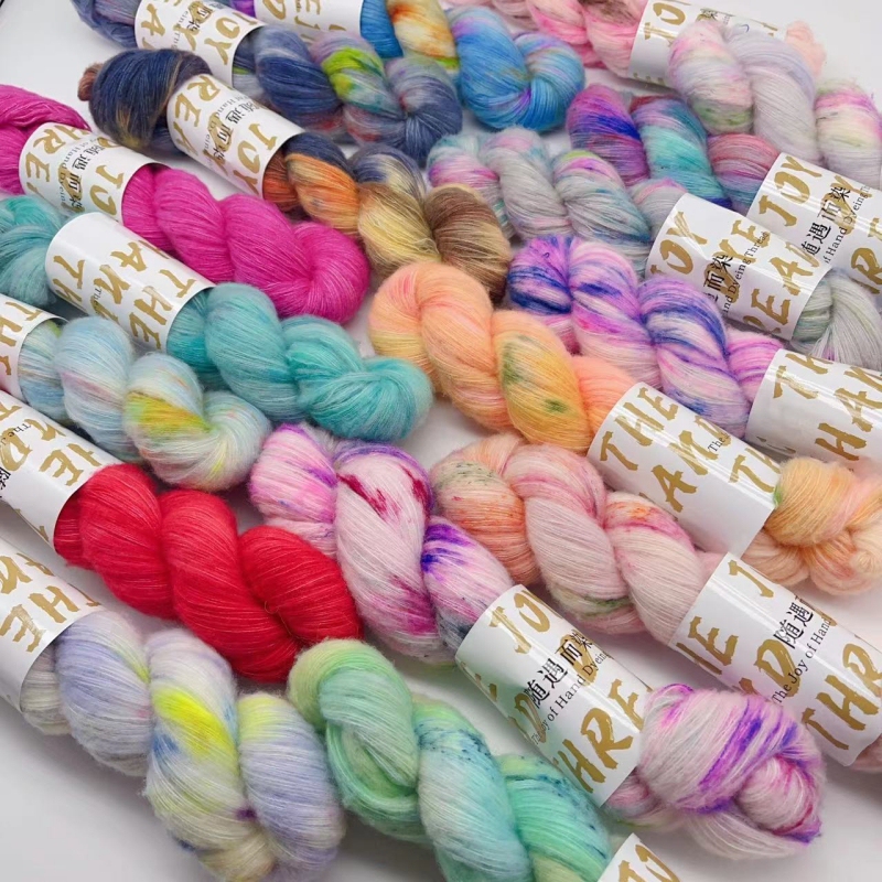 70% Australian Imported Merino Wool, 30% Silk, 50g, Hand-Dyed Woven Shawl Clothing Brushed Yarn