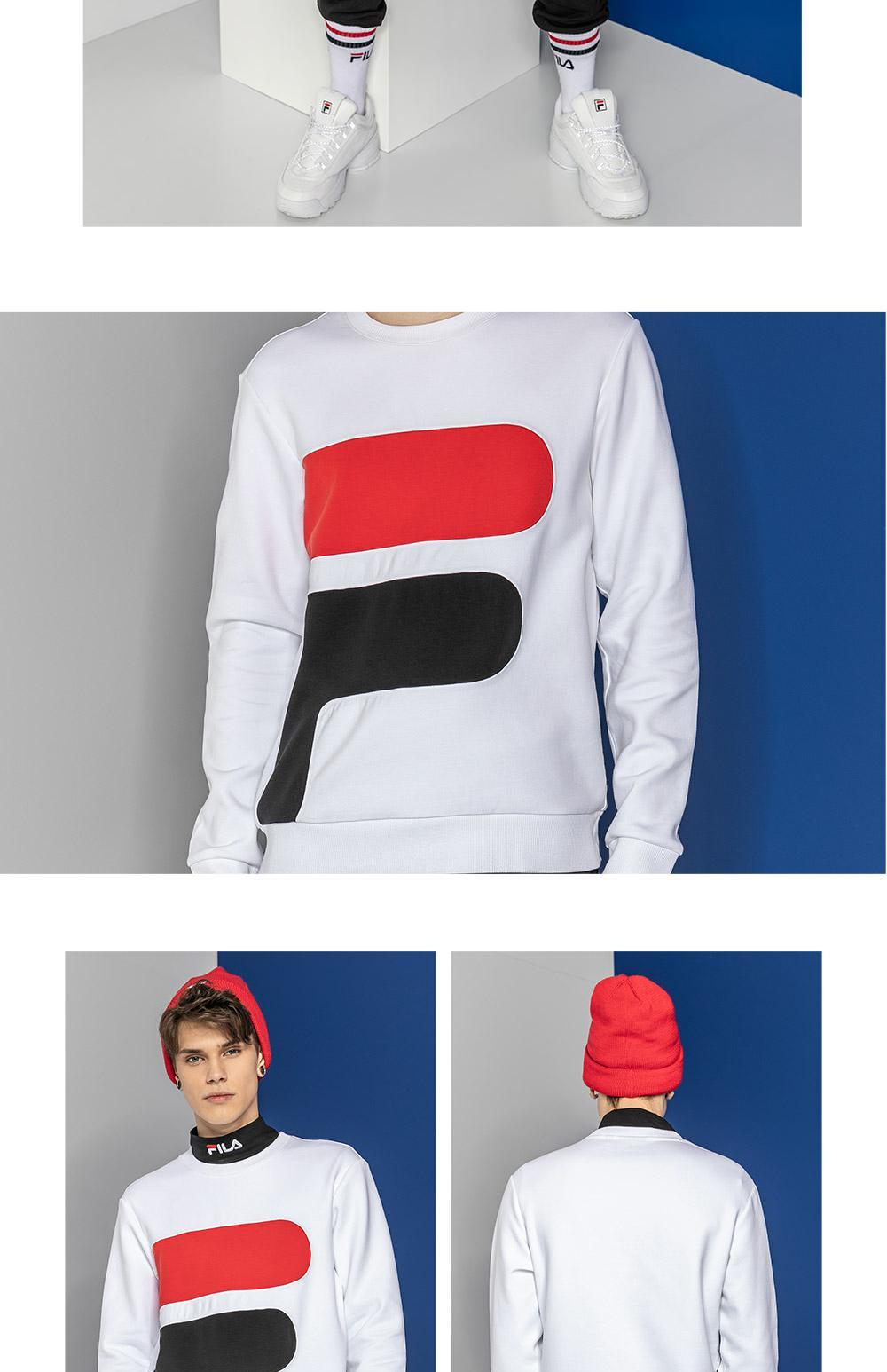 Áo len nam Fila Fila 2018 mùa đông mới giản dị thời trang áo sơ mi thể thao đan áo thun nam áo hoodie nữ form rộng