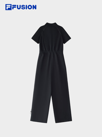 FILA FUSION斐乐梭织连体裤女2025夏新款时尚休闲宽松工装连身裤