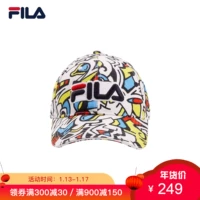 FILA Fila nữ 2018 mùa thu mới thời trang thoáng khí mũ lưỡi trai in đầy thể thao | F13W836201F nón lưỡi trai hàng hiệu