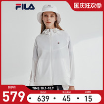 FILA Fiele womens coat 2021 summer new stitching hem woven loose hooded coat women