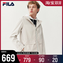 FILA Fila mens sports jacket 2021 spring new business casual hooded tooling wind woven top men