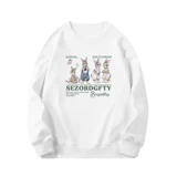 Японский черный кролик, осенняя толстовка, лонгслив, в американском стиле