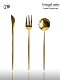 Internet-Famous Portuguese Gold Mirror Finish 304 Stainless Steel Steak Knife, Fork, Spoon, Chopsticks 2-Piece Set Western Cutlery Dessert Knife, Fork, Soup Spoon