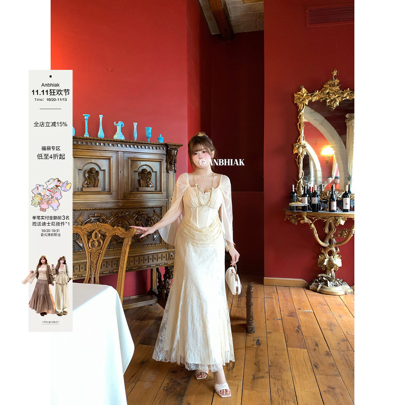 Annie Is Not Popular, but This Super Fairy-Like Embroidered Collar, Fishbone-Shaped Lace Mermaid Dress for Women with a Slightly Plump Figure, Plus Size Birthday Dress Annie Is Not Popular, but This Super Fairy-Like Embroidered Collar, Fishbone-Shaped Lace Mermaid Dress for Women with a Slightly Plump Figure, Plus Size Birthday Dress