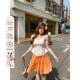 Annie's Not Hot Floral Lace Square Collar Bubble Wrinkle Chiffon Shirt Women's Fat Plus Size Vacation Waist Small Shirt