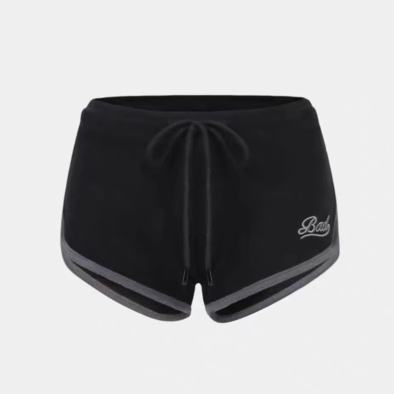Badbloood Soft Dolphin Sports Shorts for Women, Hip-Hugging Casual Running Embroidered Shorts for Summer Women