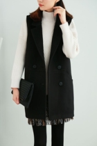 Autumn and winter short wool vest coat female Korean version of the wild thin sleeveless suit Waistcoat wool coat