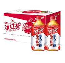 Regional unified iced black tea 1 liter * 8 bottles of lemon flavored tea beverage