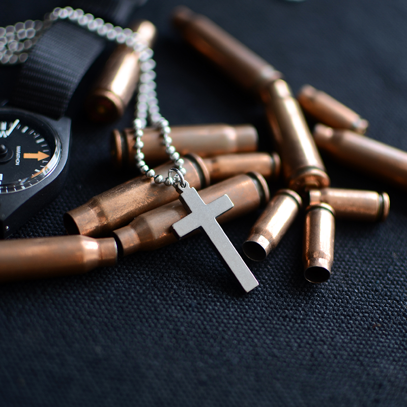 U.S. Military Edition Belief Protective Pendant Stainless Steel Necklace Faith Dog Tag U.S. Army Retro Men's Religious Belief