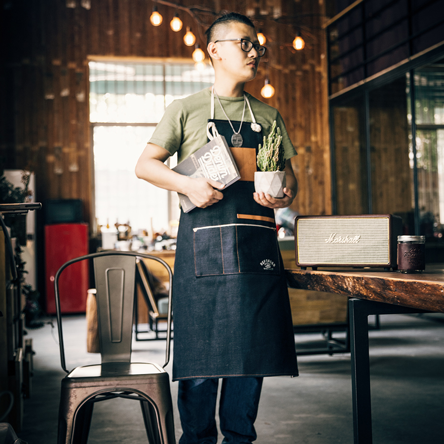 Reforged Retro Heavy Pound Canvas Apron Matching Italian Tannins Tannins Leather Art Coffee Machine Car Floral