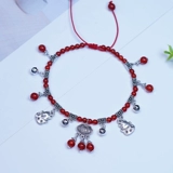 Натуральный ониксовый браслет на ногу, длинный колокольчик, браслет из красной нити, новая коллекция, не выцветает