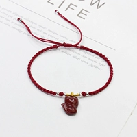 Маленькая лиса модель винной красной веревки [браслет]