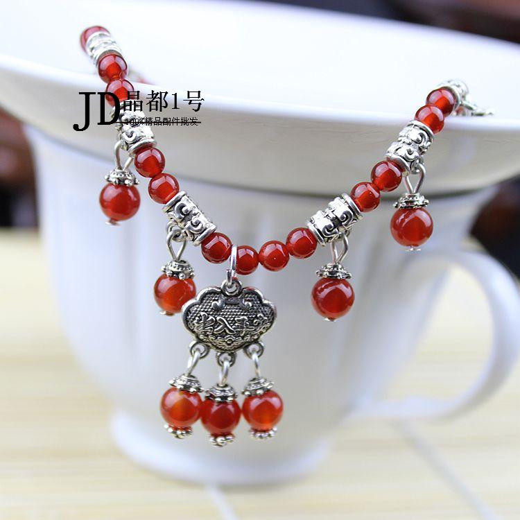 This Life Year Fashion Red Manau Foot Necklace Women's Hide Silver Red Rope Foot Chain Bell Foot Chain for more than a year